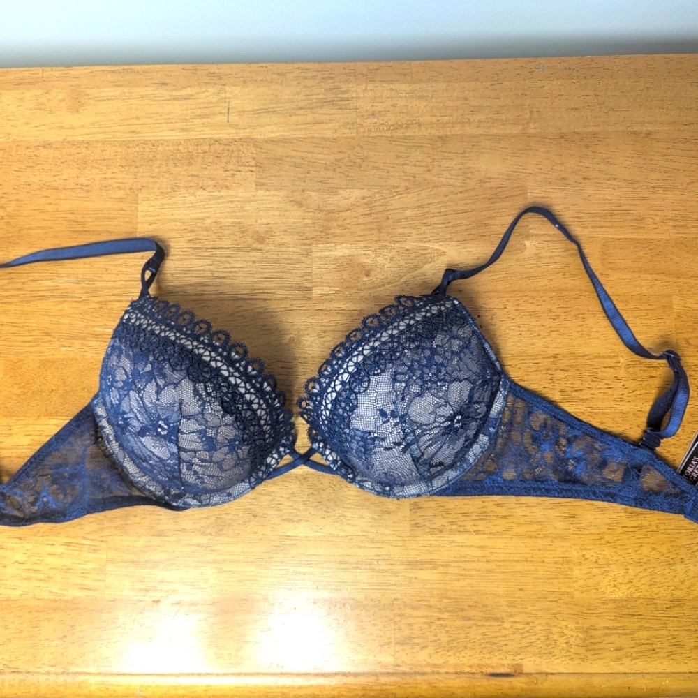 VS Bombshell Lace Blue Bra